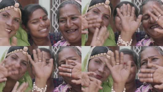 传统的印度拉贾斯坦邦家庭生活方式和民族服饰高清在线视频素材下载