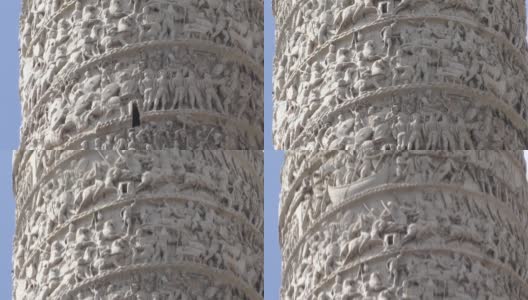 罗马图拉真圆柱浮雕的细节高清在线视频素材下载