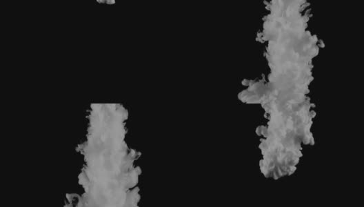 黑色和白色墨滴入水中，在黑色的底色上回旋扩散和混合高清在线视频素材下载