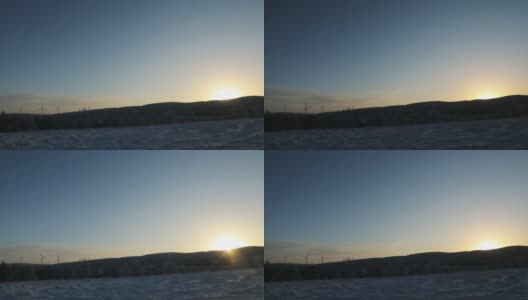 实时/鸟瞰图的日出冬季山高清在线视频素材下载