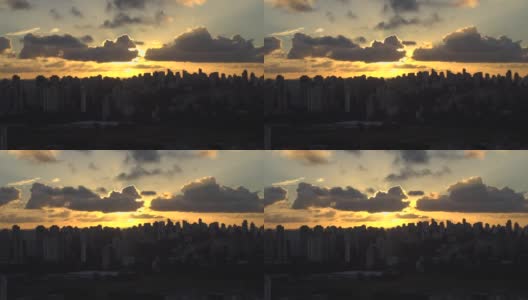 圣保罗夕阳双峰高清在线视频素材下载