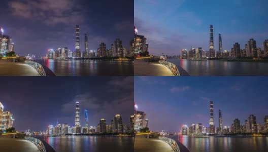 中国上海外滩日夜延时拍摄，4k画质延时拍摄高清在线视频素材下载