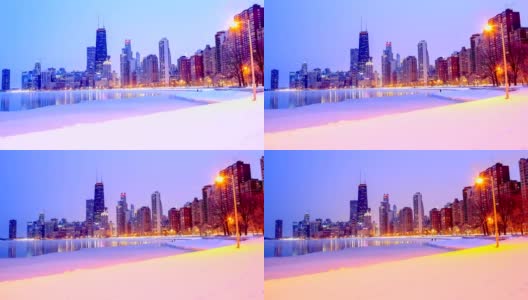 芝加哥的冬天高清在线视频素材下载