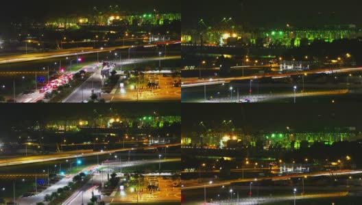 晚上的新加坡港高清在线视频素材下载