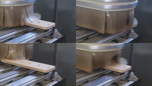 木工数控铣床用于工业家具的生产。高清在线视频素材下载