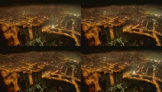 美丽的空中延时大片高科技城市的夜晚高清在线视频素材下载