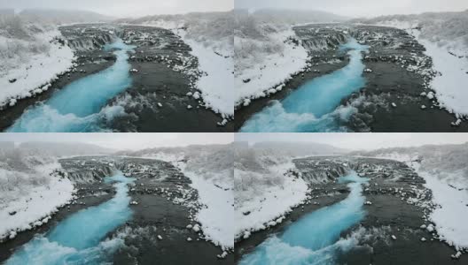 冰岛雷克雅未克的布鲁尔福斯瀑布高清在线视频素材下载