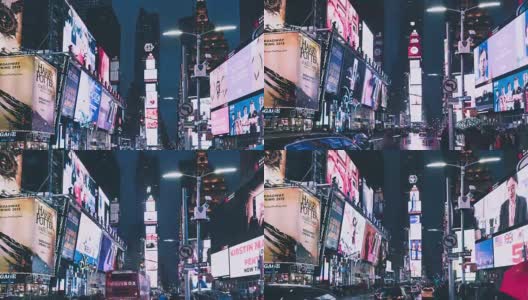 T/L TD时代广场晚上，曼哈顿，纽约高清在线视频素材下载