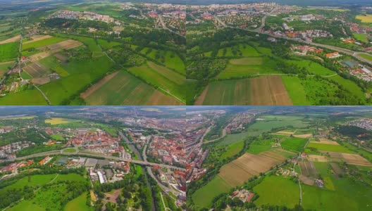 鸟瞰图皮尔森在捷克共和国，中欧。高清在线视频素材下载