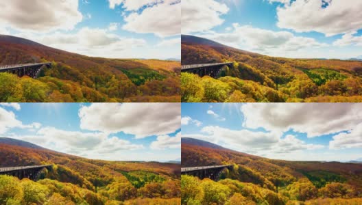 这是一幅美丽的景色，在Towada-hachimantai国家公园的一个著名的地方，Jyogakura-keiryu Stream。高清在线视频素材下载