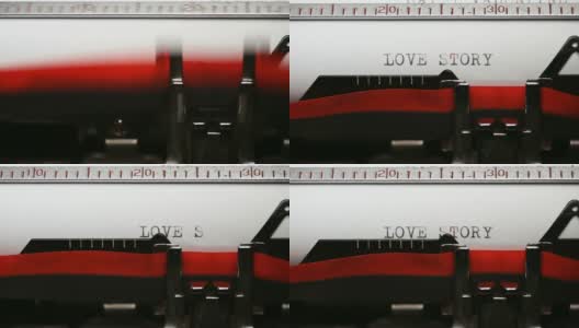 爱情故事-用复古风格的打字机打字高清在线视频素材下载