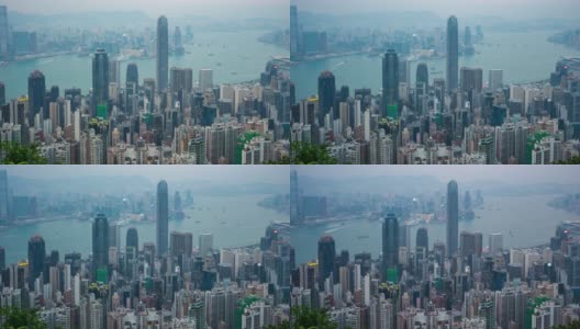 香港城市天际线的时间推移视图高清在线视频素材下载