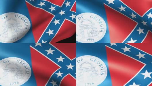 乔治亚州国旗飘扬高清在线视频素材下载