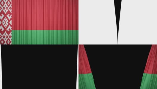 白俄罗斯国旗窗帘布高清在线视频素材下载