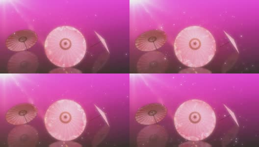 日本伞中国伞圈动画高清在线视频素材下载