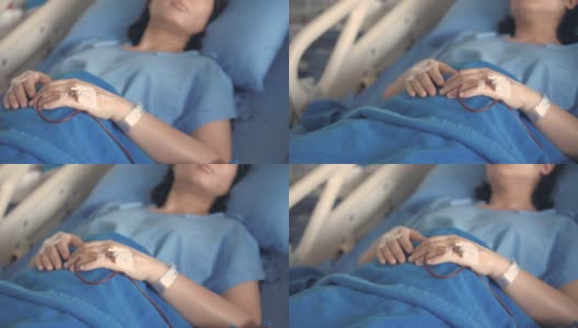 女性患者手术后在医院康复高清在线视频素材下载