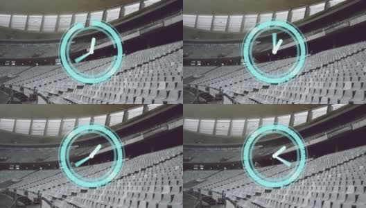 动画的范围扫描和时钟超过体育场高清在线视频素材下载