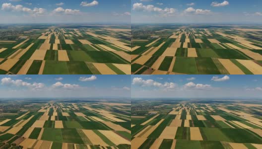 空中景观多色农田高清在线视频素材下载