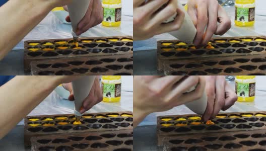 手工制作的巧克力高清在线视频素材下载
