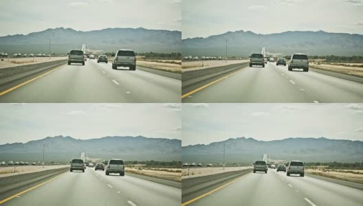 汽车在高速公路上行驶-美丽的高速公路公路山地平线高清在线视频素材下载