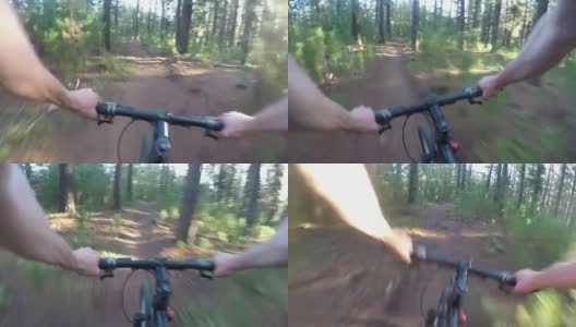山地自行车POV超过把手高清在线视频素材下载