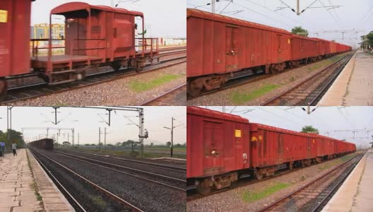 印度铁路货运列车高清在线视频素材下载