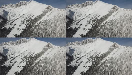 Presolana是意大利阿尔卑斯山脉的奥罗比山脉。一场雪后的冬季景观高清在线视频素材下载