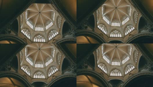 位于西班牙巴伦西亚中心的大教堂的圆顶高清在线视频素材下载
