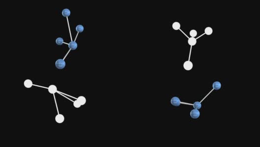 三维动画的分子形状可循环与alpha高清在线视频素材下载