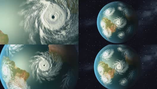 大灾难，地球上的大风暴，CG动画。高清在线视频素材下载