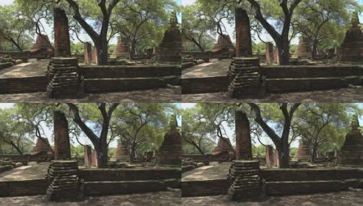 位于泰国大城府的古庙高清在线视频素材下载
