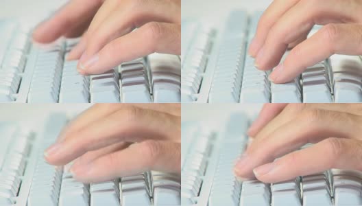 白色计算机键盘宏高清在线视频素材下载