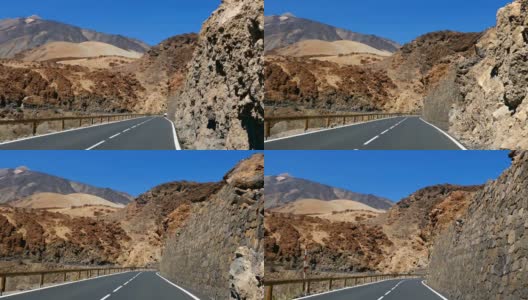 前往泰德火山，泰德国家公园，特内里费，加那利群岛，西班牙的POV汽车高清在线视频素材下载