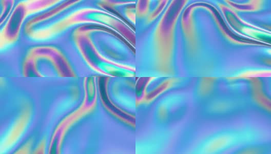 3D抽象动画。光滑的液体的形状。时尚的彩色流体抽象流。运动设计元素。3 d渲染。无缝循环。高清在线视频素材下载