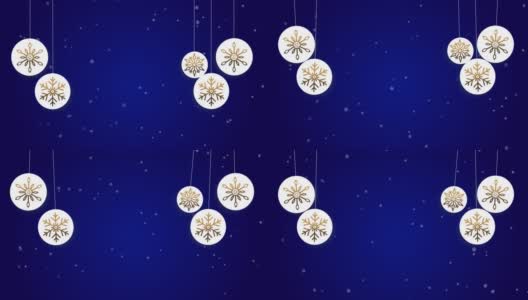冬季飘落的雪循环动画背景圣诞和新年4K高清在线视频素材下载