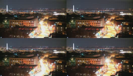 夜晚的华盛顿特区天际线高清在线视频素材下载