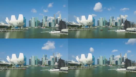 新加坡滨海湾天际线高清在线视频素材下载