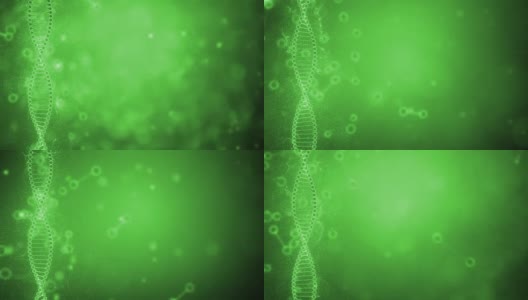 绿色背景上的DNA串高清在线视频素材下载
