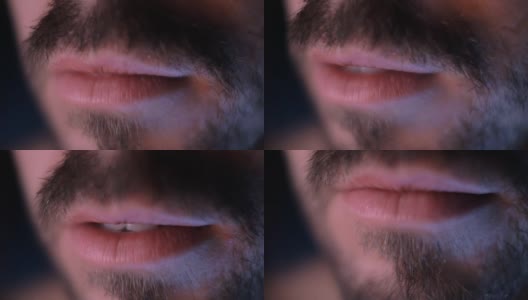 男性嘴的特写高清在线视频素材下载