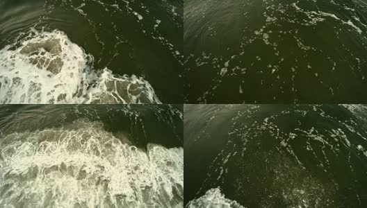 特写航拍镜头的海浪与破浪和高溅高清在线视频素材下载