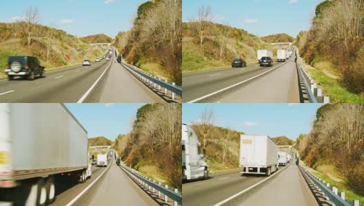 卡车在美国田纳西州高速公路上行驶高清在线视频素材下载
