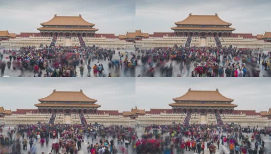 时间流逝4 k。紫禁城(又称故宫)位于中国北京。高清在线视频素材下载