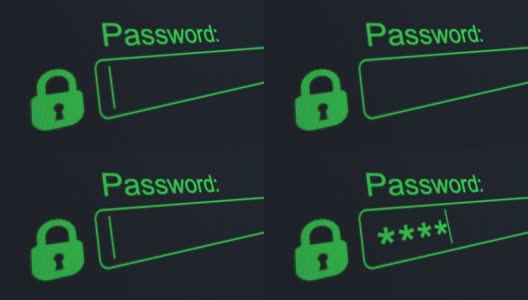 错误的密码。拒绝访问。账户黑客。输入密码。登录你的帐户。电脑显示某人输入密码的宏特写。网络安全。高清在线视频素材下载