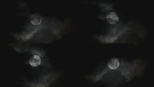 超级月亮是被乌云包围的最大的满月高清在线视频素材下载