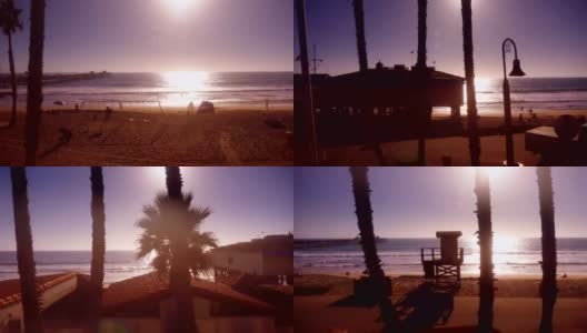 火车窗户在美国加州的海滩，4K慢镜头60fps高清在线视频素材下载