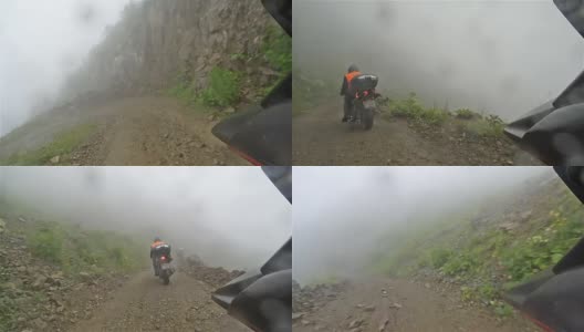 Enduro摩托车在D195, Bayburt Çaykara路，高清在线视频素材下载