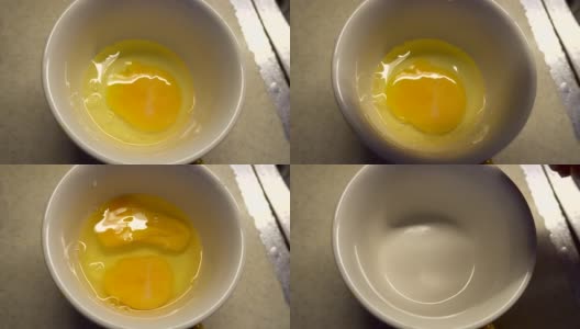 在碗里打两个鸡蛋高清在线视频素材下载