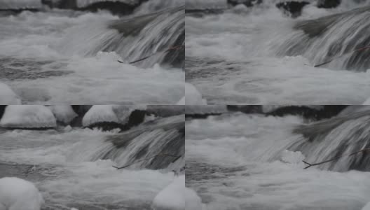 喀尔巴阡山脉的瀑布高清在线视频素材下载