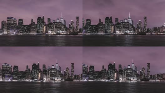 美国曼哈顿/纽约的夜景高清在线视频素材下载