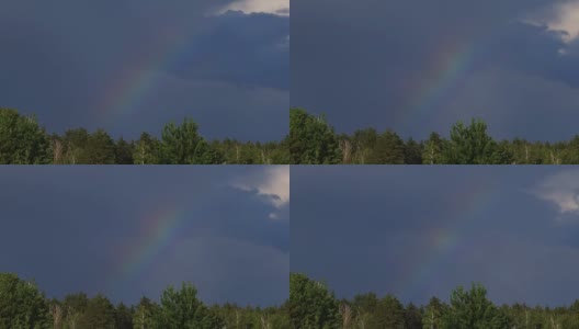 雨后天空中彩虹的时间流逝高清在线视频素材下载
